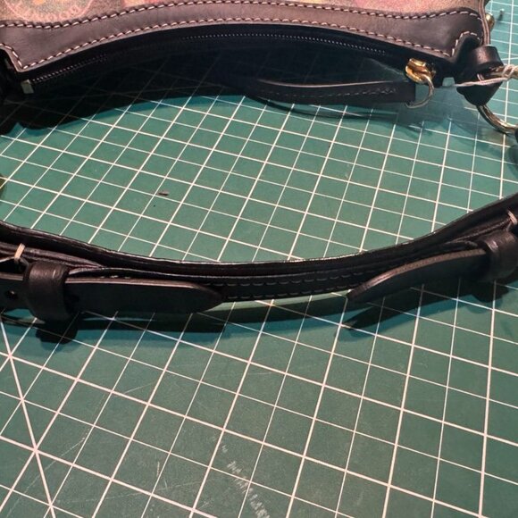 NWT Dooney & Bourke Mini East/West Slouch Handbag Black Multi-Logo Pattern Leath - Picture 6 of 12